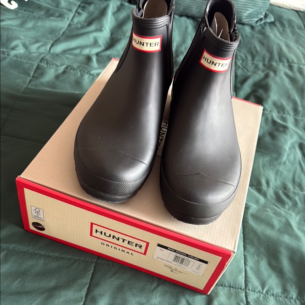 Hunter Original Black Ankle Boots